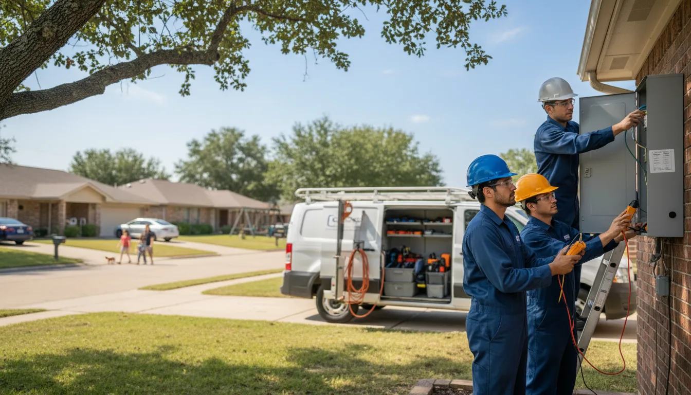 Certified electrician providing emergency electrical services in Dodson, TX